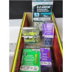 Box of Assorted Drywall Anchors / inc 50 pack of E-Z  Anchors & screws