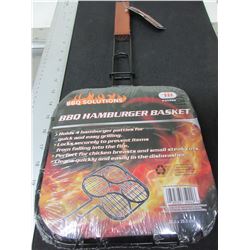 New BBQ Hamburger Basket / perfect for camping or backyard / easily flip