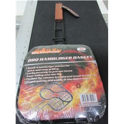 New BBQ Hamburger Basket / perfect for camping or backyard / easily flip