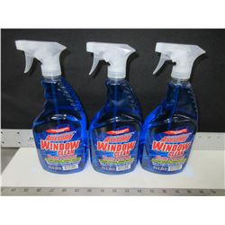 3 New Window & Glass Cleaner 32floz spray / streak free works excellent