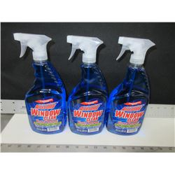 3 New Window & Glass Cleaner 32floz spray / streak free works excellent