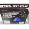 Image 1 : 6 New Steel Tent Stakes 1/4" thick x 10 inches / good for Hard ground/rocks