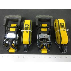 set of 2 New CAT Ratchet Straps / 1-1/2" x 16ft 3000lb break strength