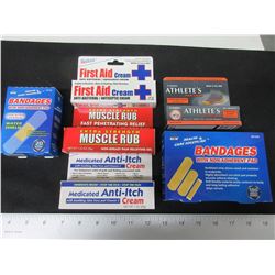 New lot of Assorted First Aid items / Bandages and Creams / great value