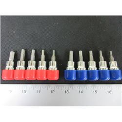 2 sets of 3/8 drive 5 pc Socket Hex sets / Metric and SAE sets