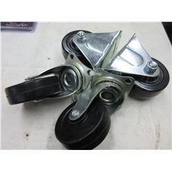 Set of 4 New 3 inch Castors / 2 swivel and 2 fixed
