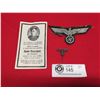 Image 1 : World War 2 Breast Eagle of Uniform Plus pin and Memorial Paper