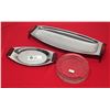 Image 2 : 3 Mid Century Glass Ashtrays + 2 Chrome Bakealite Trays