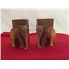 Image 1 : 2 Wooden Elephant Bookends