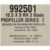 Image 2 : VORTEX 10.5 X 9 RH 3 BLADE PROPELLER SERIES E
