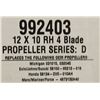 Image 2 : VORTEX 12 X 10 RH 4 BLD PROPELLER SERIES D