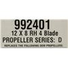 Image 2 : VORTEX 12 X 8 RH 4 BLD PROPELLER SERIES D