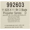 Image 2 : VORTEX 11.625 X 11 RH 3 BLD PROPELLER SERIES D