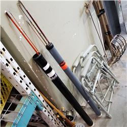 LOT OF FISHING RODS IN TUBES