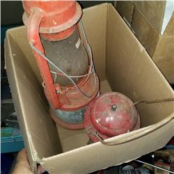 BOX OF 2 RED LANTERNS - 1 DIETZ AND 1 COLEMAN