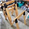 Image 4 : 2 PAIRS OF WOOD SAW HORSES