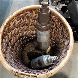 SMALL RATTAN BASKET W/ 2 AIR TOOLS