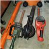 Image 2 : 2 HEDGE TRIMMERS, TORO LEAF BLOWER AND BLACK AND DECKER SWEEP STICK CORDLESS BROOM