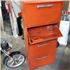 Image 1 : ORANGE METAL 4 DRAWER SHELF
