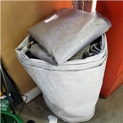 LARGE GREY TARP AND OTHER GREY TARP