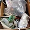 Image 3 : BOX OF SHOP SUPPLOES W/ EXTENSION CORDS AND MASKS