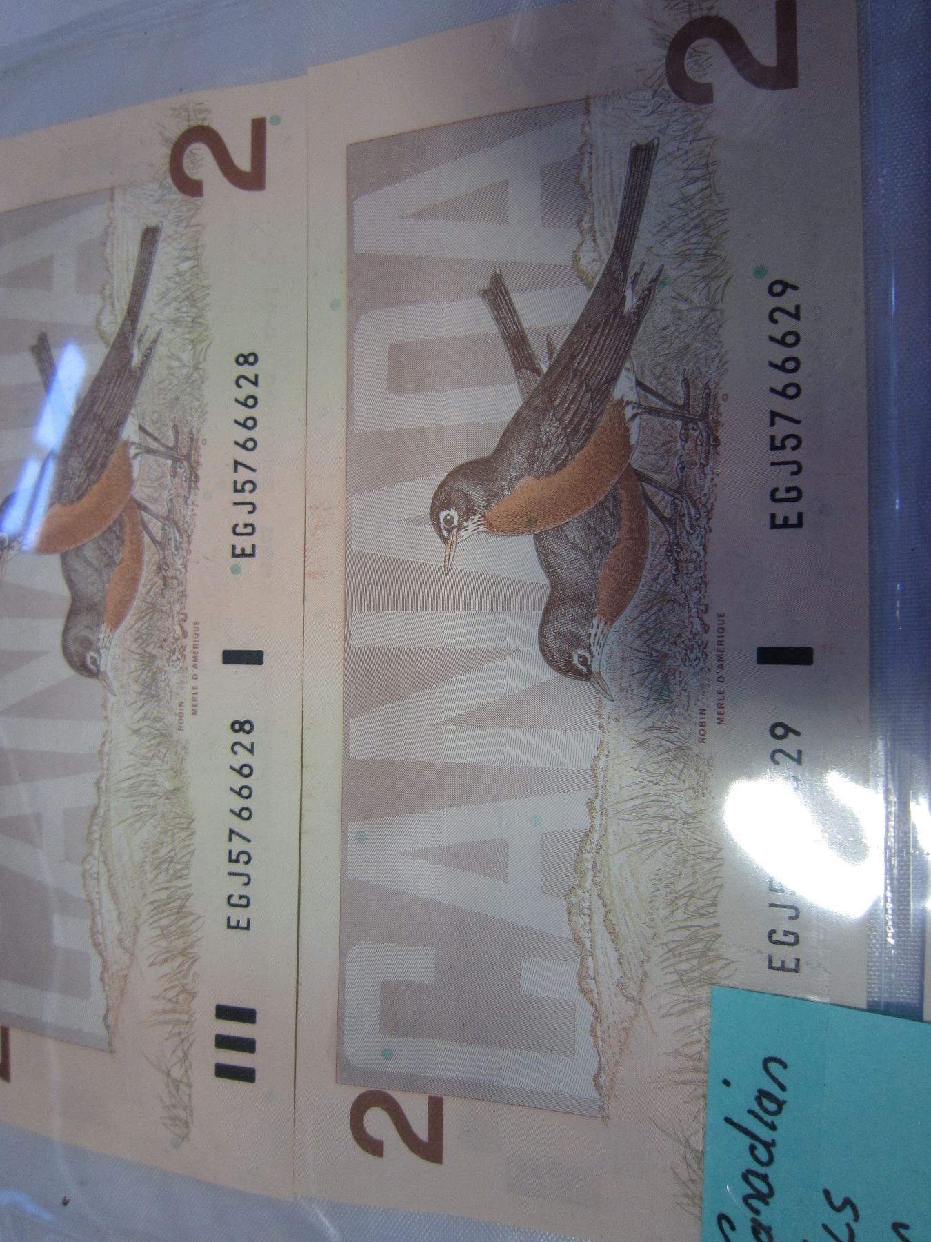 1986 4 CANADIAN $2 BILLS MINT IN SEQUENCE LAST ISSUE OF CANADIAN $2 BILL