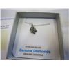 Image 2 : STERLING SILVER DIAMOND "LEAF" PENDANT W/ CHAIN - 5 DIAMONDS/0.07CTS W/ APPRAISAL $400