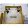 Image 2 : STERLING SILVER YELLOW GOLD PLATED GENUINE 0.52CT BLACK SPINEL EARRINGS W/ APPRAISAL $600
