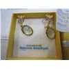 Image 2 : STERLING SILVER YELLOW GOLD PLATED 15 x 10MM GENUINE GREEN AMETHYST EARRINGS 10.07CTS W/ APPRAISAL $