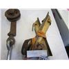 Image 2 : VINTAGE METAL MEAT HOOK W/ PULLEY AND ANTIQUE SKATES