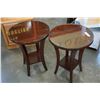 Image 1 : 2 MAHOGANY END TABLES W/ GLASS