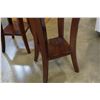 Image 3 : 2 MAHOGANY END TABLES W/ GLASS