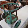 Image 2 : ANTIQUE GREEN 2 WHEELED PLANT STAND