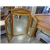 Image 3 : WOOD OAK MIRROR W/ 2 NIGHTSTANDS AND HEADBOAD
