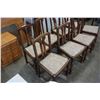 Image 1 : 4 WOODEN DINING CHAIRS W/ TAPESTRY CUSHIONS