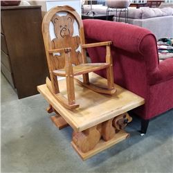 KIDS BEAR ROCKING CHAIR AND TABLE