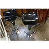 Image 1 : PAIR OF MODERN BLACK AND CHROME BARSTOOLS