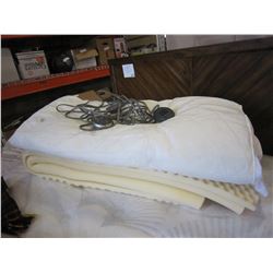 SUNBEAM HEATED MATTRESS COVER W/2 CONTROLLERS WORKS NEVER USED KINGSIZE AND 1 INCH FOAM MATTRESS TOP