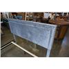 Image 4 : ASHLEY FLOOR MODEL GREY SUEDE FABRIC QUEENSIZE PLATFORM BEDFRAME, RETAIL $799