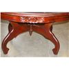 Image 2 : OVAL GLASS TOP CARVED COFFEE TABLE