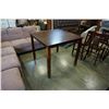 Image 2 : DARK FINISH PUB TABLE AND 4 STOOLS WITH MICROFIBER SEATS