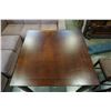 Image 3 : DARK FINISH PUB TABLE AND 4 STOOLS WITH MICROFIBER SEATS