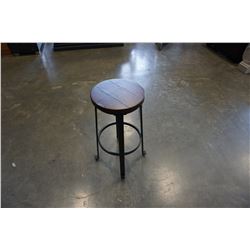 ASHLEY FLOOR MODEL ROUND WOOD SEAT BAR STOOL RETAIL $149