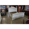 Image 1 : ASHLEY FLOOR MODEL KINGSIZE WHITE CARVED SLEIGH BEDFRAME, RETAIL $3299