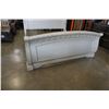 Image 2 : ASHLEY FLOOR MODEL KINGSIZE WHITE CARVED SLEIGH BEDFRAME, RETAIL $3299