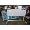 Image 3 : ASHLEY FLOOR MODEL GREY FABRIC QUEENSIZE PLATFORM BEDFRAME, RETAIL $639