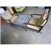 Image 1 : 2 LOW ROCKING METAL PATIO CHAIRS AND METAL PATIO TABLE