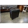 Image 2 : ASHLEY FLOOR MODEL DARK CHAIR SIDE ENDTABLE, WITH DRAWER AND DOOR, RETAIL $399