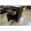 Image 3 : ASHLEY FLOOR MODEL DARK CHAIR SIDE ENDTABLE, WITH DRAWER AND DOOR, RETAIL $399