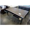 Image 4 : ASHLEY FLOOR MODEL FARMHOUSE DINING TABLE WITH UPOHOLSTERED BENCH, 3 MATCHING SIDE CHAIRS, 6 STORAGE